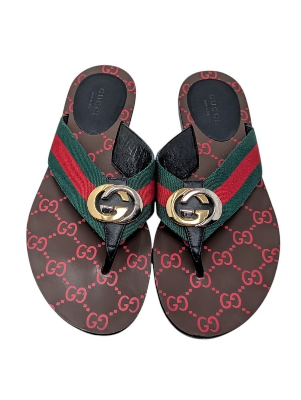 Gucci Kika Interlocking GG Thong Flip Flop Sandal Size EU 37.5
